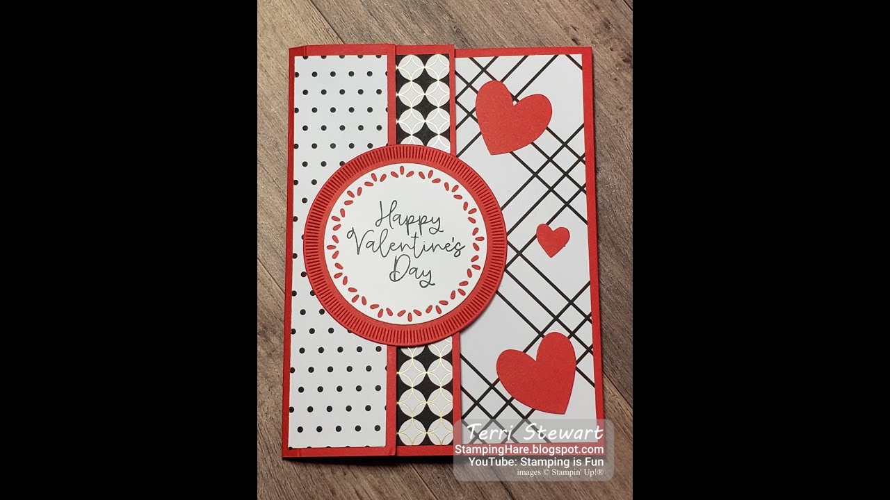 Valentine Fun Fold Card featuring a Bee My Valentine Mash Up with Modern Christmas Specialty Paper