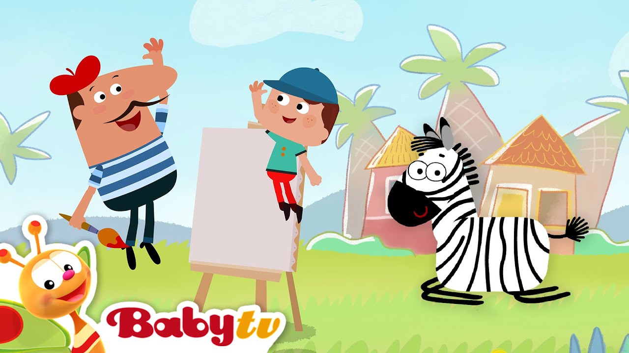Desenho de animais com Pierre, o pintor- zebra 🦓  | Arte para Crianças | Desenho @BabyTVBR