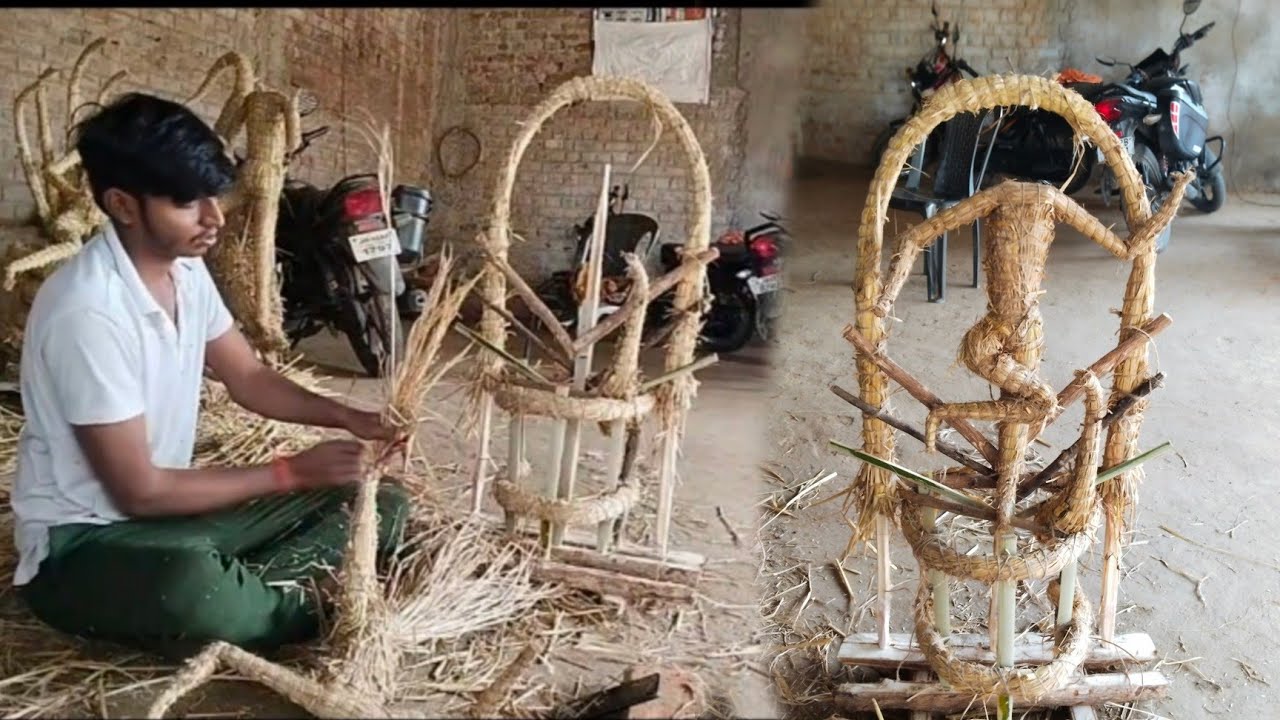 खड़ा डिजाइन प्रतिमा Saraswati mata ka structure kaise taiyar kare 2025 new tarike se 🙏
