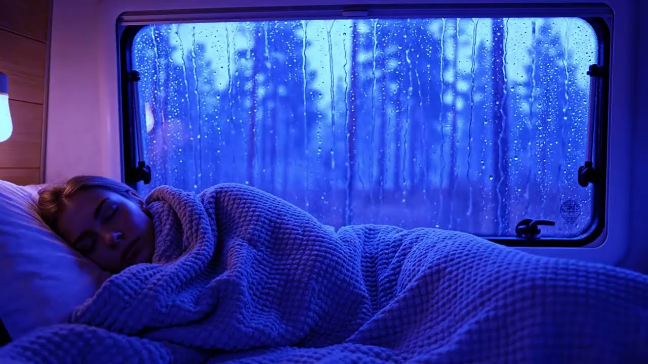 Realistic Rain on the Roof Brings Cozy Night Ambience for Deep Calm and Relaxation