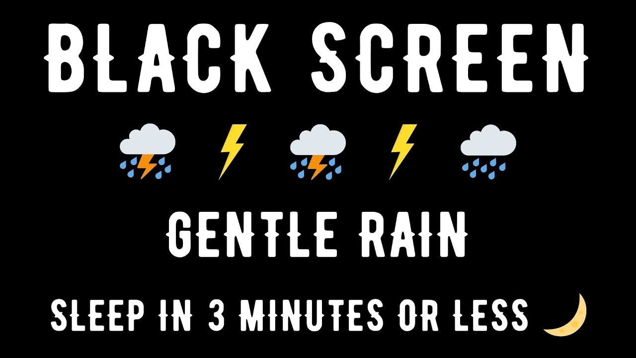 Rolling Thunderstorm & Steady Heavy Rain | BLACK SCREEN | Deep Night Sleep Ambience