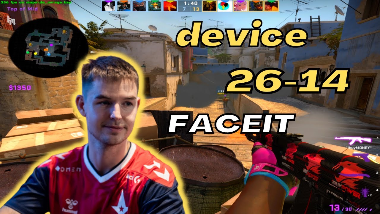 【CSGO POV】device vs ZywOo and Team Vitality @ FACEIT ranked | Feb 8, 2023