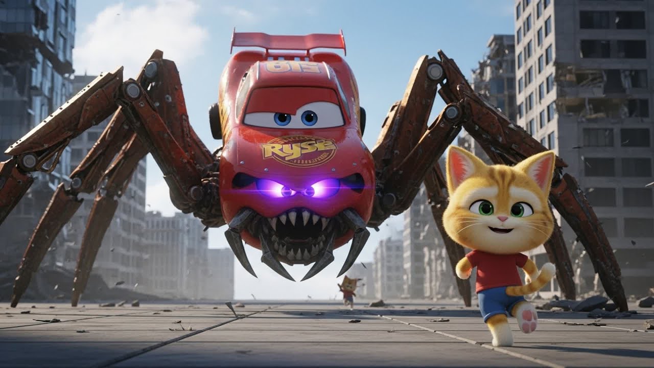 McQueen Transforms into a Spider Hybrid! CAT's Epic Rescue Mission 🚗🕷️ | CAT RACING