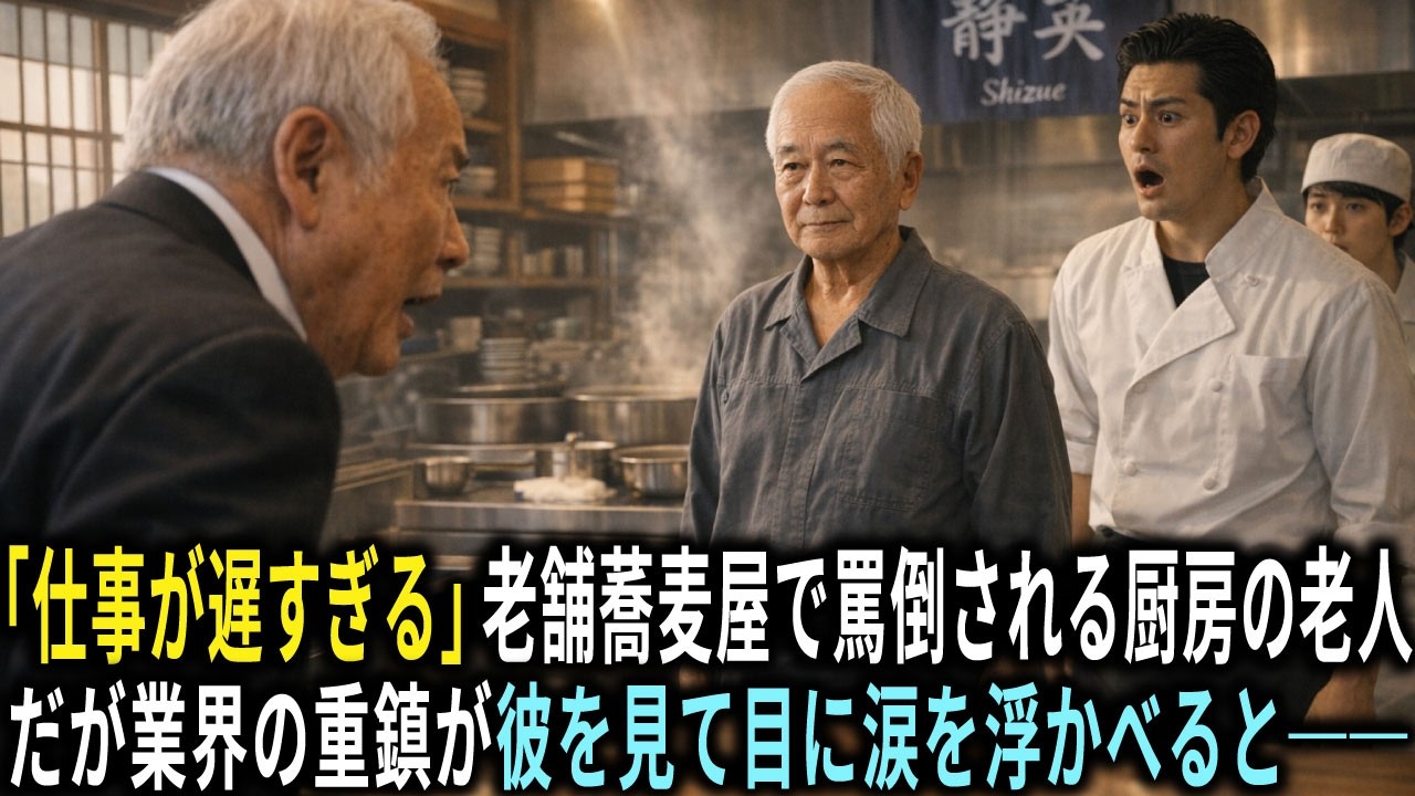 「仕事が遅すぎる」老舗蕎麦屋で罵倒される皿洗いのおじいさん。蕎麦業界の重鎮が彼を見つけ目に涙を浮かべると、店主が凍りついた──。
