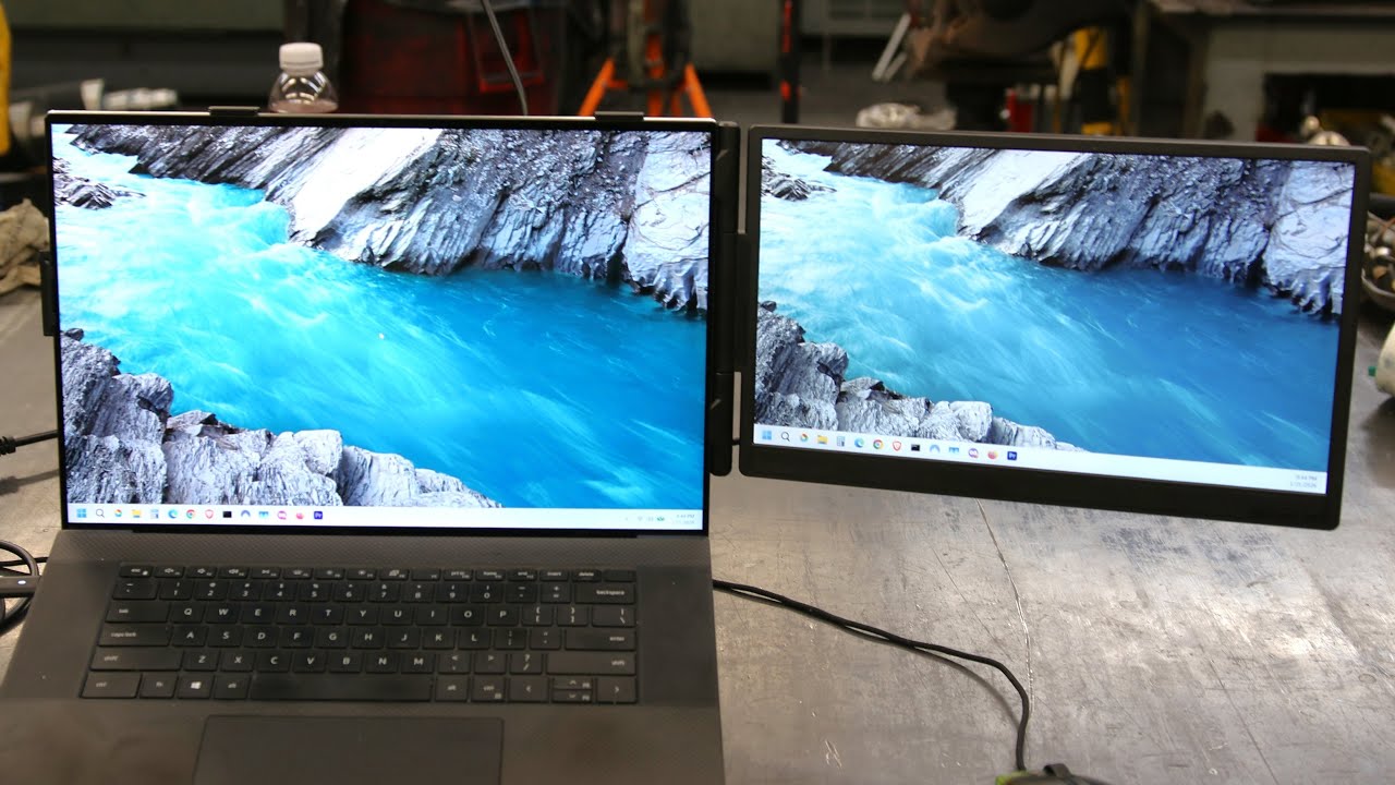 domyfan 14-calowy przedłużacz ekranu laptopa, ultracienki, przenośny, podw&oacute;jny monitor do laptopa...