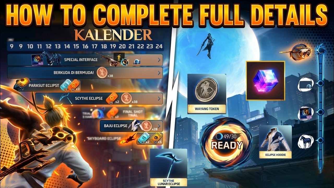 FF Indonesia Server 😱 Eclipse Event Full Guide! | How to Complete (FF Today's Event)