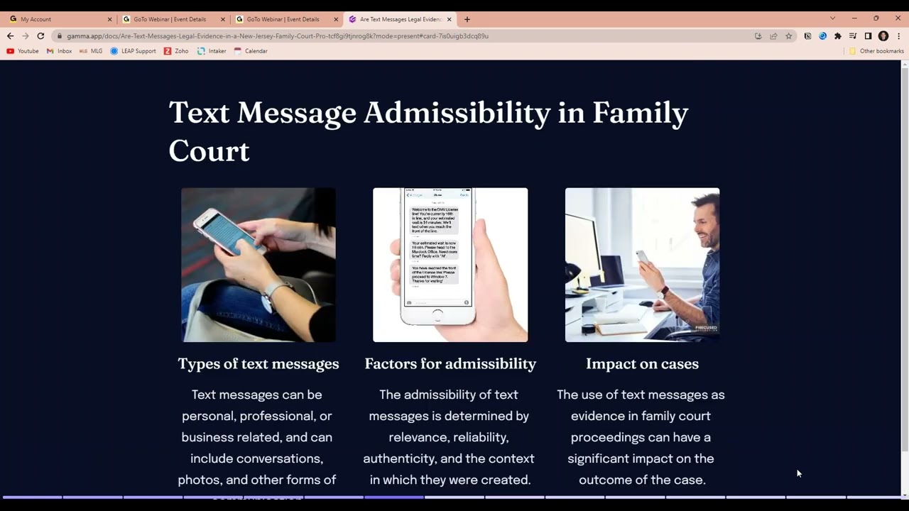 Webinar: Are Text Messages Legal Evidence in a New Jersey Family Court Proceeding- Brad Micklin