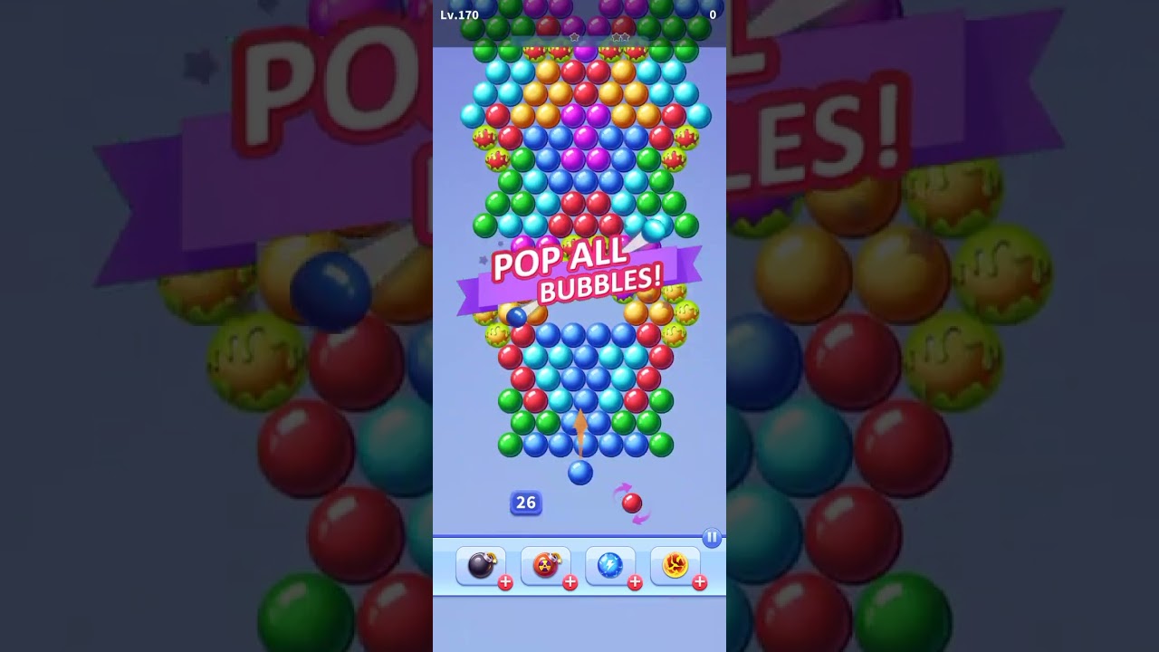 Bubbles game 167 to 171 level finish in one time 🎊🎊