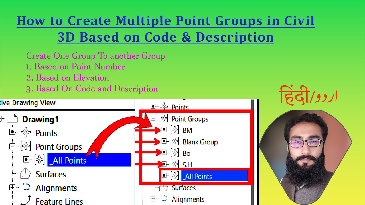 How to Create Multiple Point Groups in Civil 3D Based on Code & Description | Survey Data Management