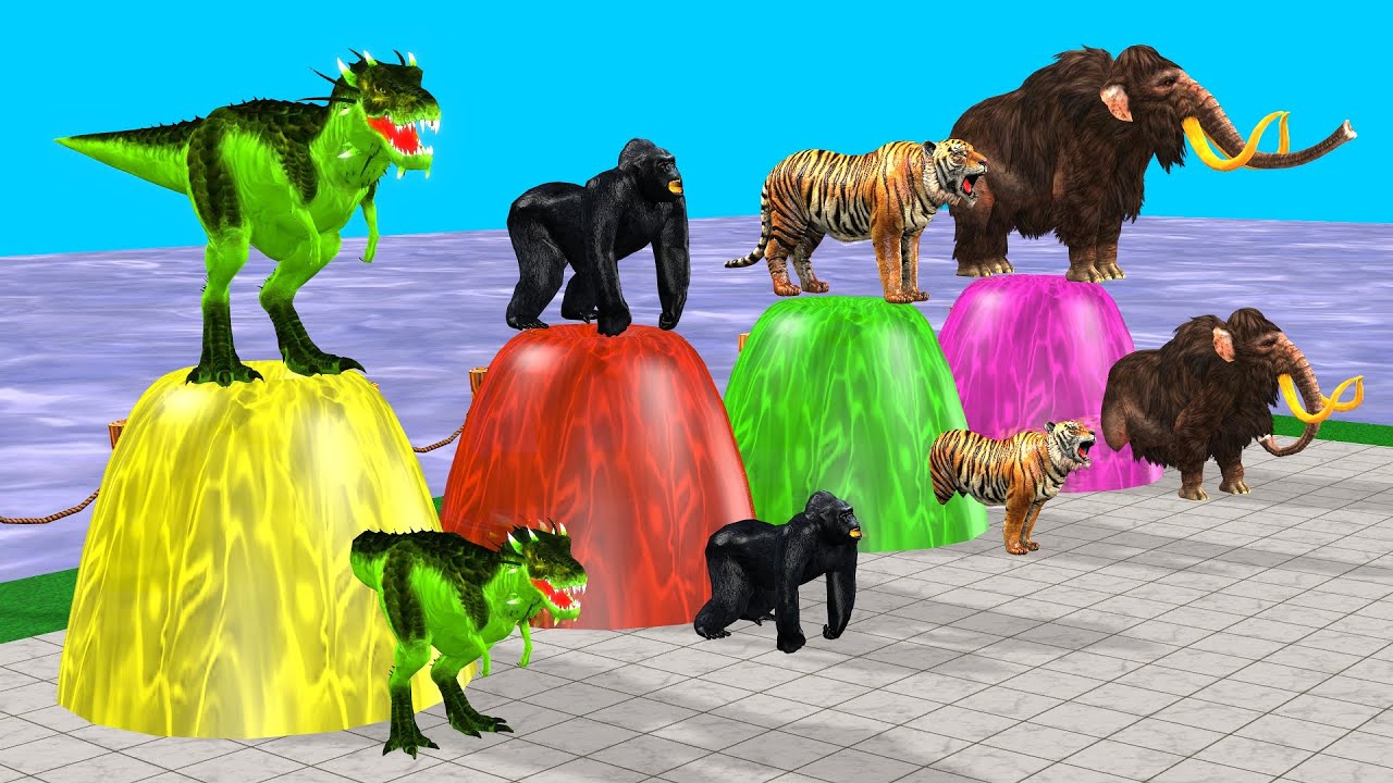 Animals Running Game Through Obstacles And Fans