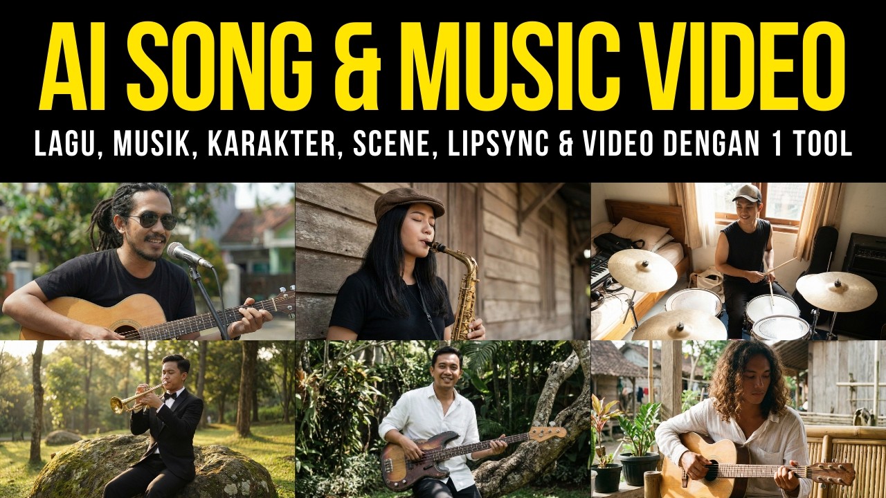 Bikin Video Klip Musik, Lagu & Lipsync, dengan Karakter Konsisten, Hanya Pakai 1 Tools AI