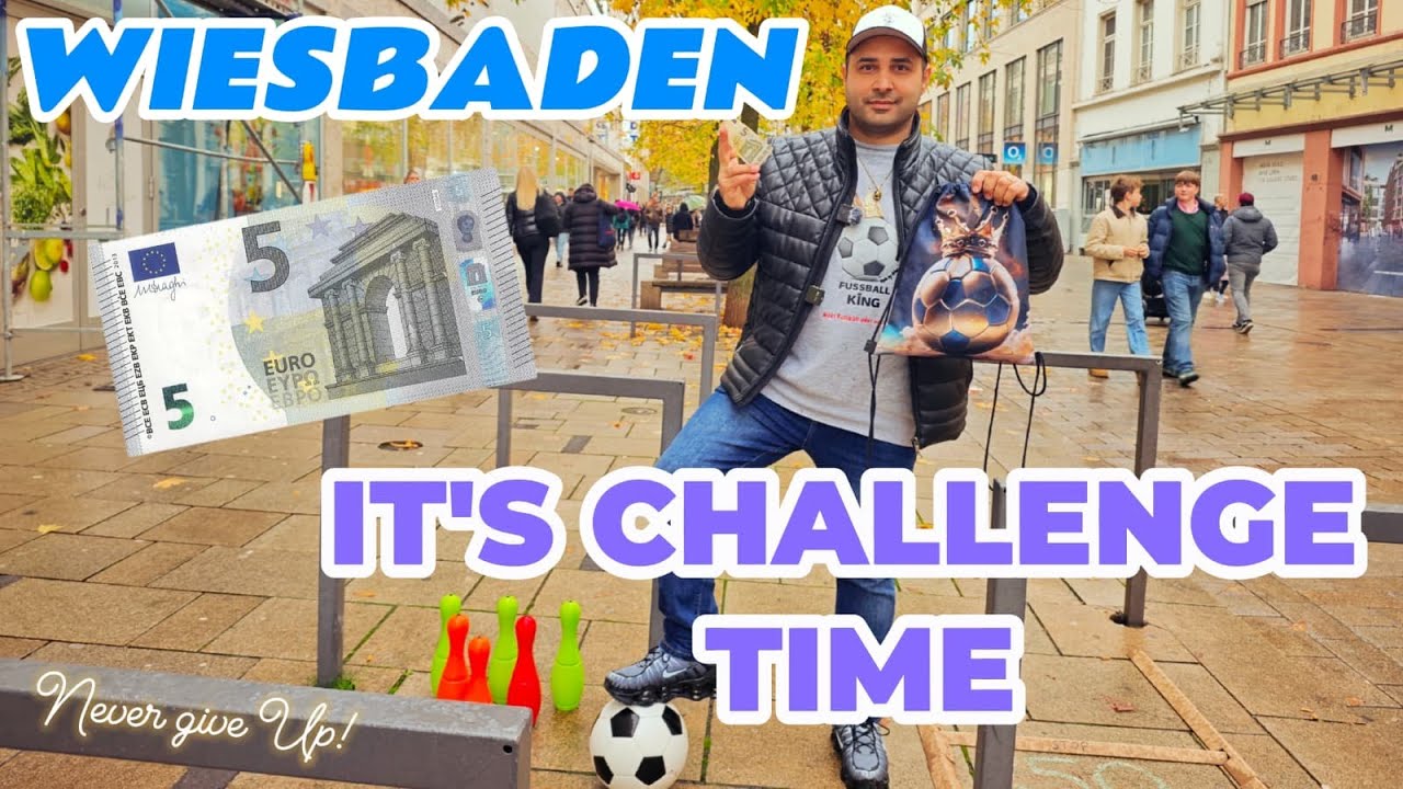 IT'S CHALLENGE TIME. 5€💶 CHALLENGE IN WIESBADEN. NEVER GIVE UP #challenge #hessen #football #sports