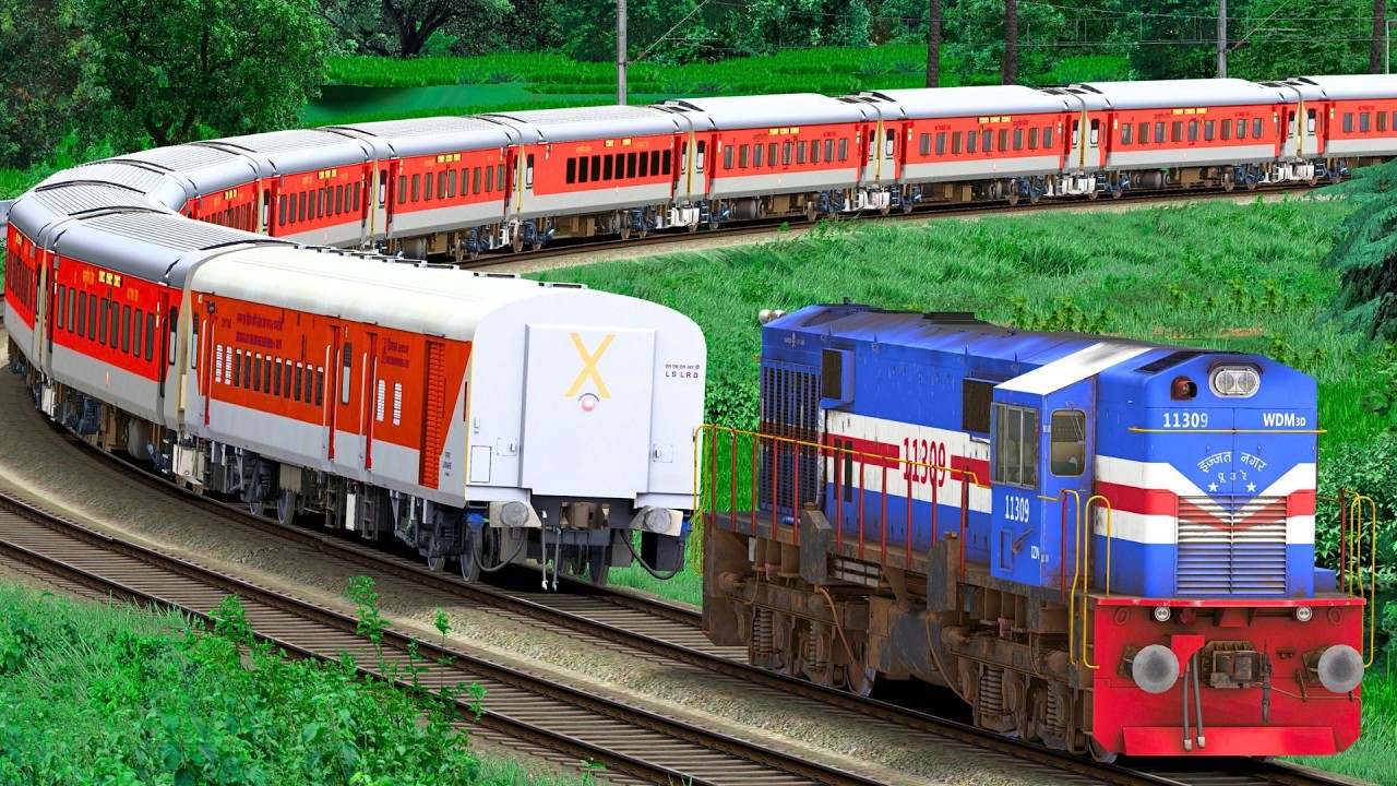 WDM3D SHUNT LHB RED EXPRESS TRAIN | BUMPY RAILROAD | Train Simulator | Railwork | NTG GAMING