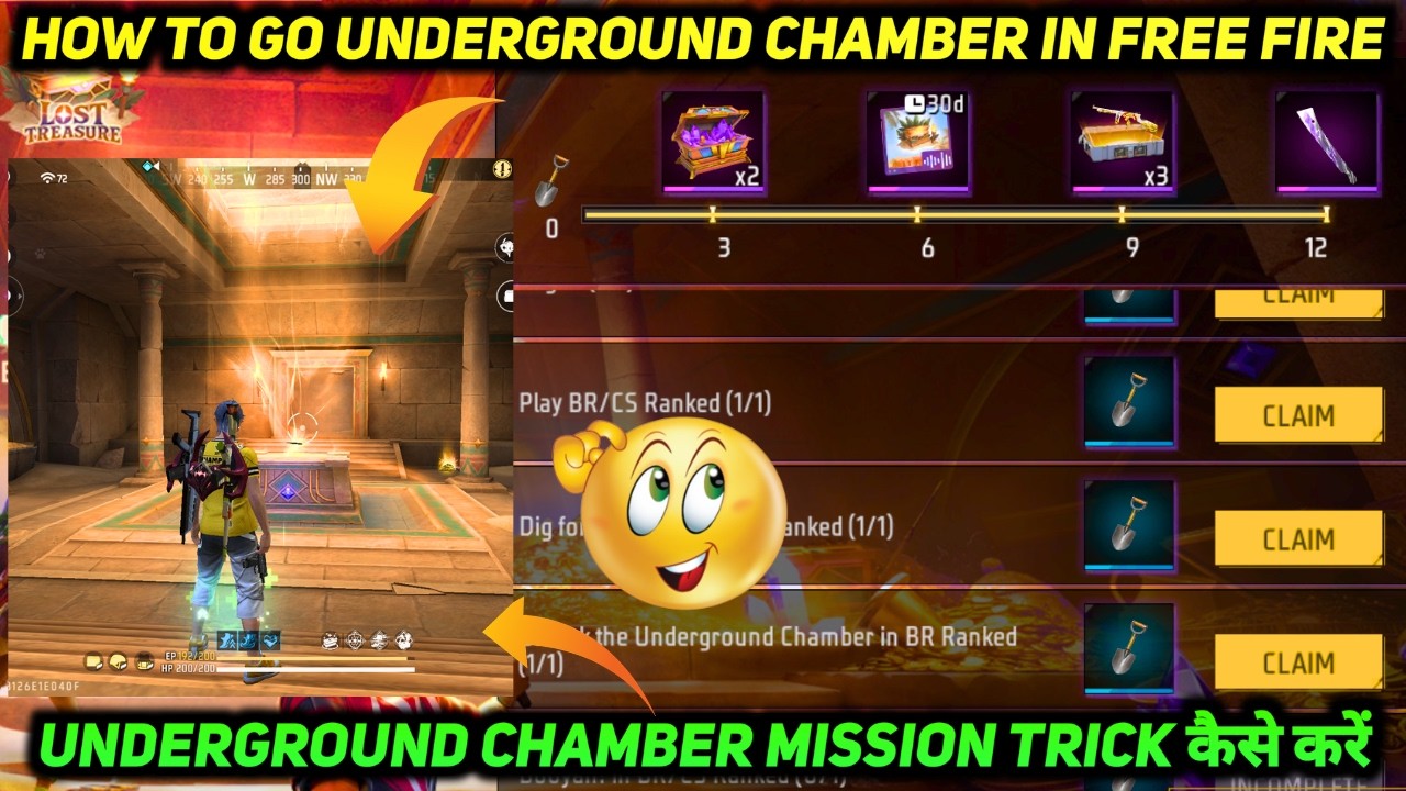 HOW TO COMPLETE UNLOCK THE UNDERGROUND CHAMBER IN BR RANKED (0/1) MISSION KAISE KAREN IN FREE FIRE