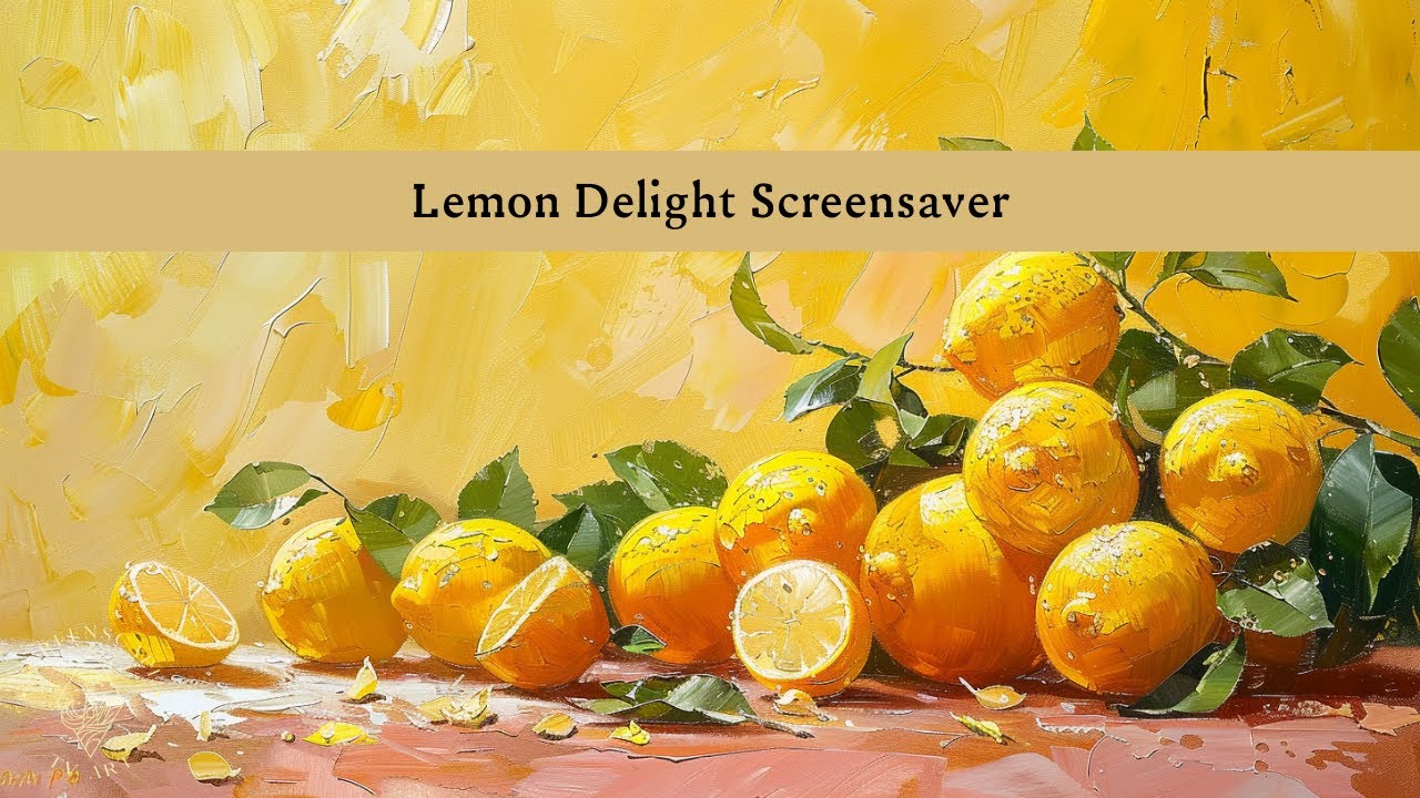 Vibrant Citrus: 4-Hour Refreshing Lemon Art TV Screensaver, Citrus Oil Painting Tv Art