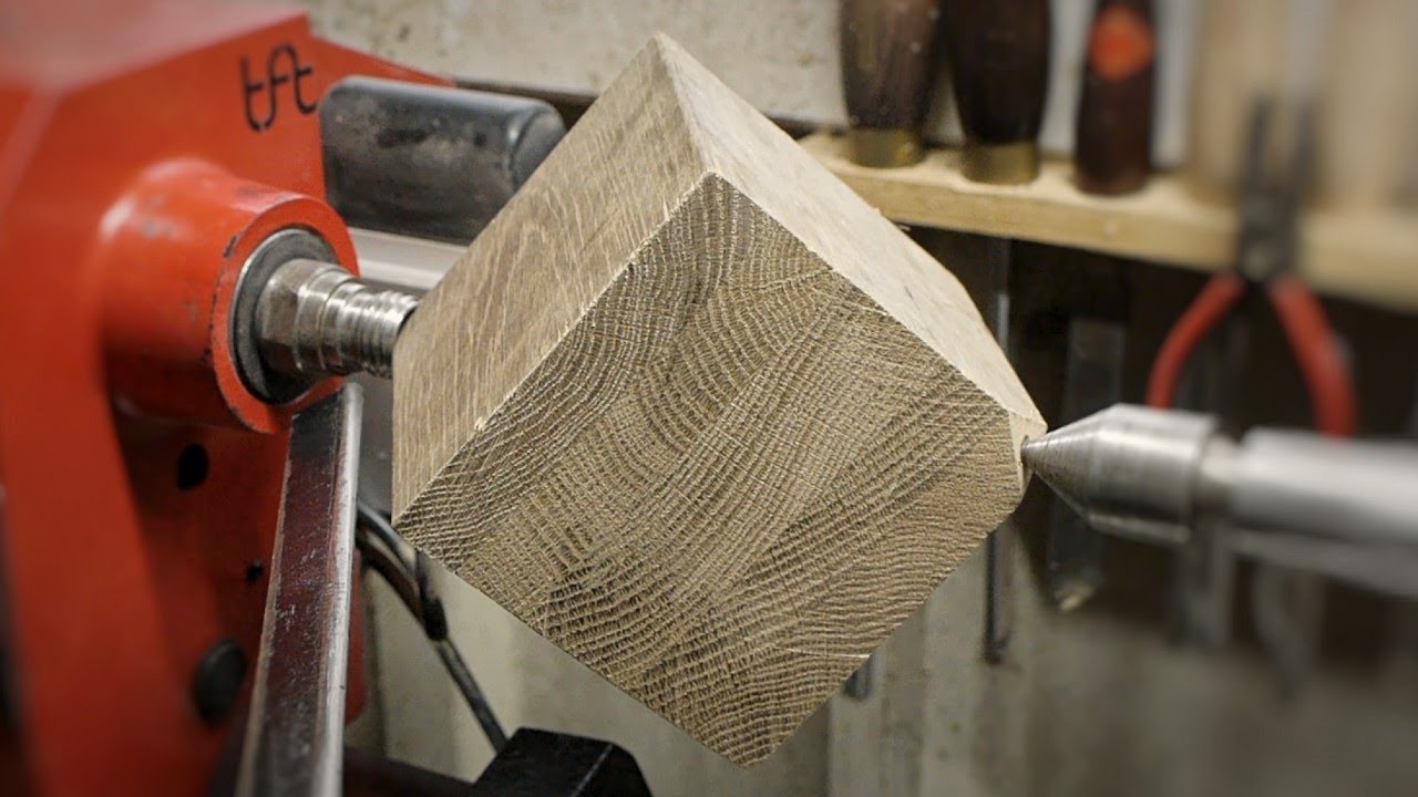 The Cube - Laminated Oak Post - Woodturning Project