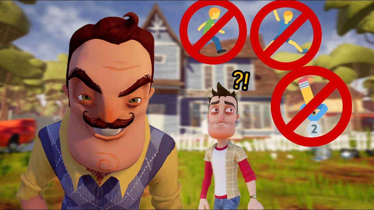 Я Прохожу Hello Neighbor НО Я Не Могу БЕГАТЬ ПРЫГАТЬ и С 1 ПРЕДМЕТОМ