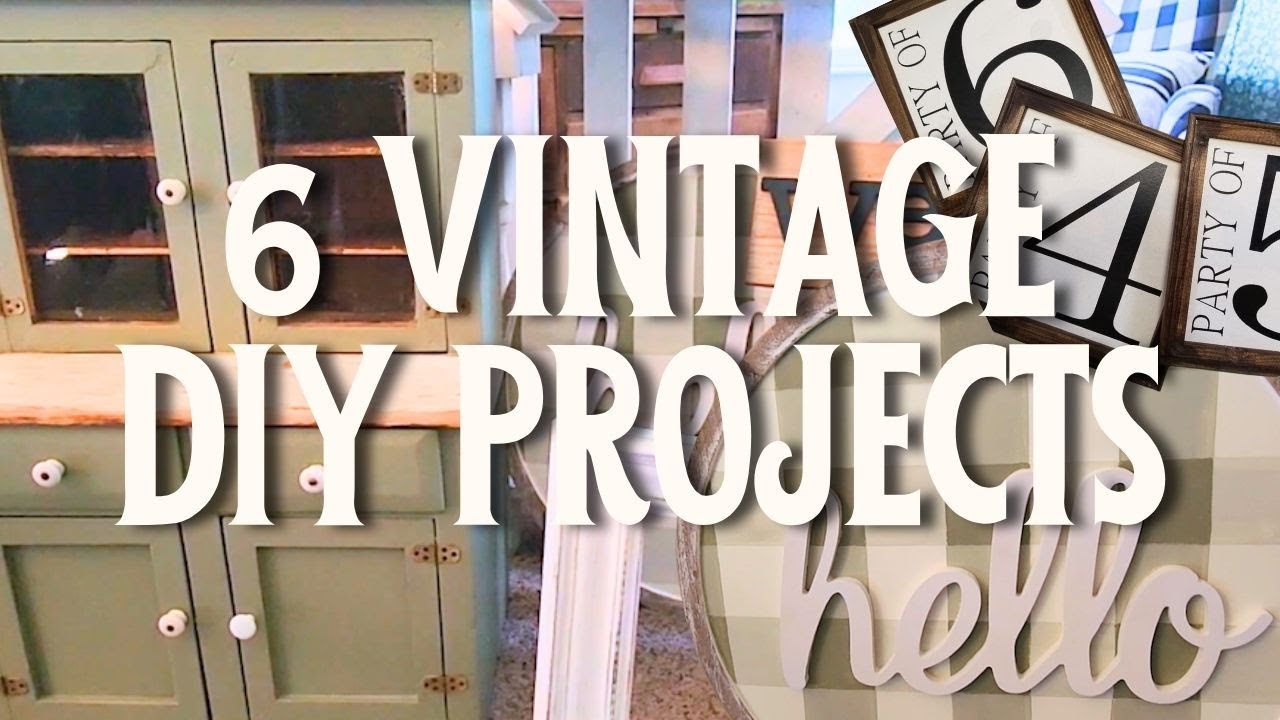 6 VINTAGE DIY PROJECTS | ANTIQUE FARMHOUSE WOOD PROJECTS | PAINT GINGHAM TUTORIAL