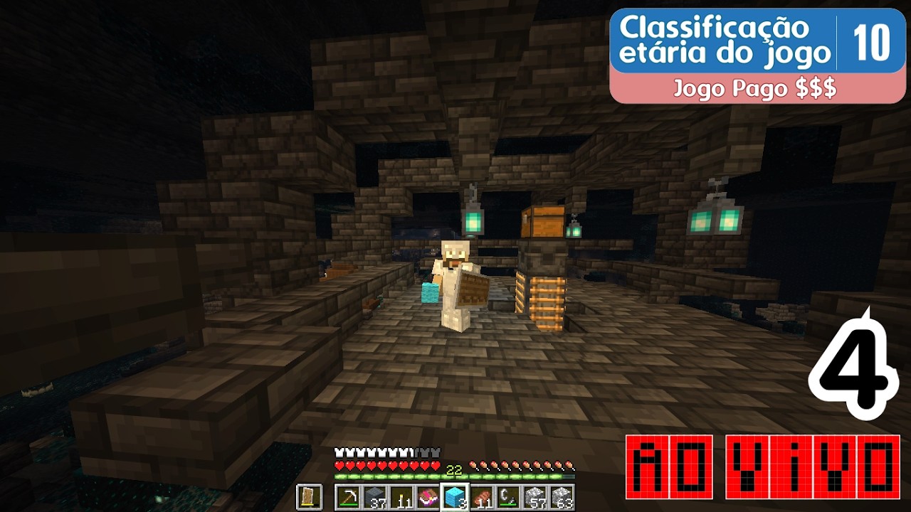 (Ep. 4) A exploração da Cidade Ancestral continua (Live de Minecraft)
