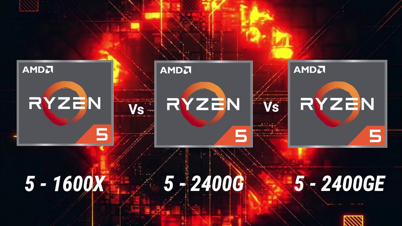 AMD Ryzen 5-1600X vs 2400G vs 2400GE  Processor Comparison l Ryzen Basic Model Processor l Desktop