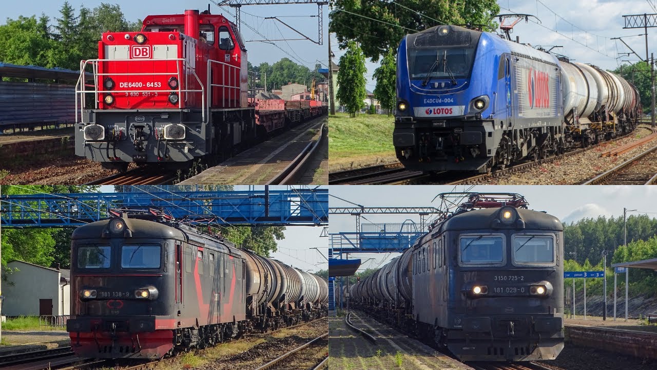 Poranne pociągi towarowe w Radzionkowie | DB Cargo, LOTOS, Olavion