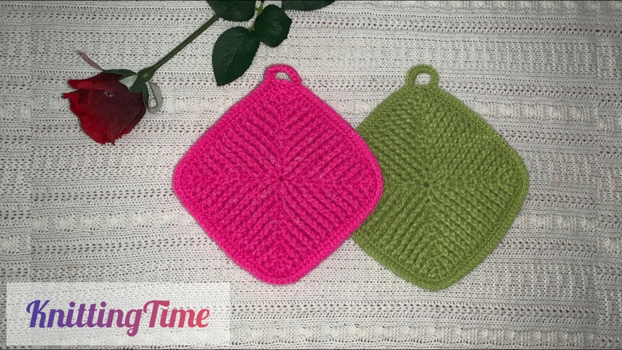 How to crochet Potholder easy way چطور به آسانی یک دستگیره ببافیم