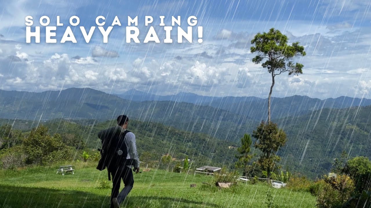 solo CAMPING in a Heavy Rain at Night ! Fried Noodles for dinner | ASMR | Silent vlog