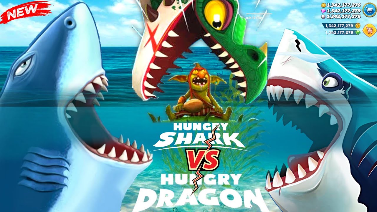 New Hungry Shark Evolution Vs Hungry Shark World Vs Hungry Dragon (New 2024) - All Hungry Sharks