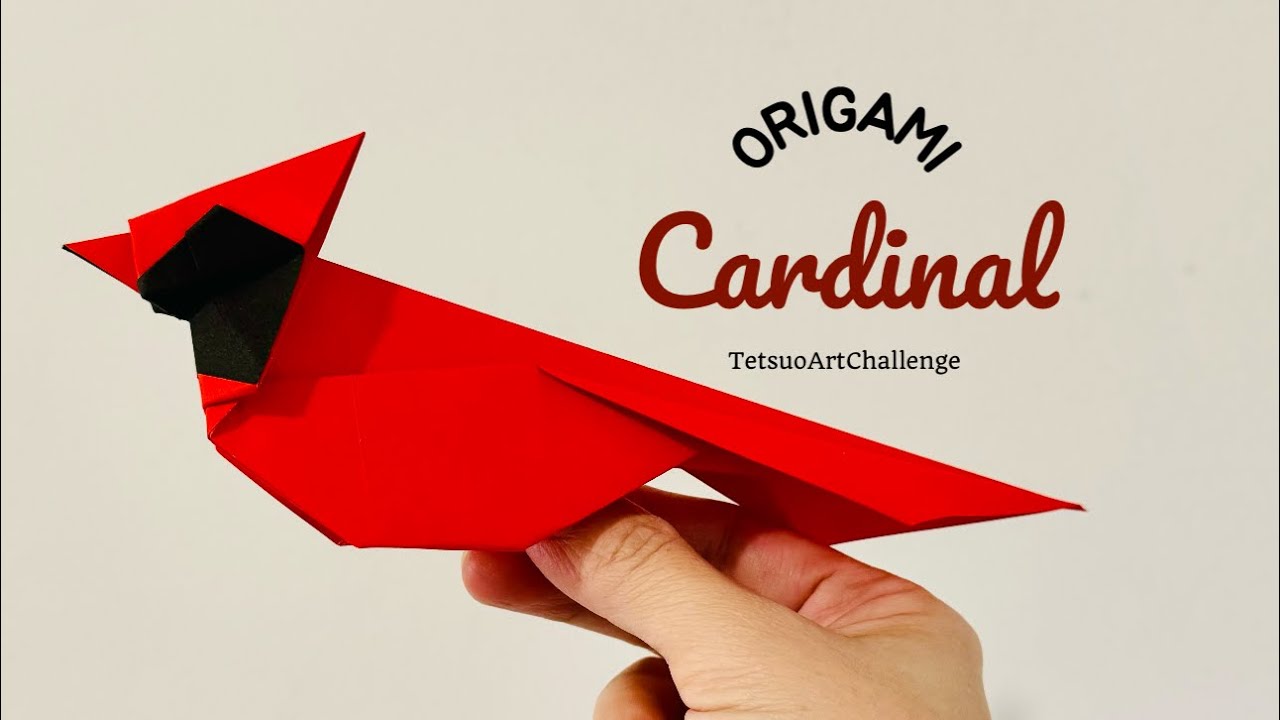 How to Make Origami Cardinal Bird