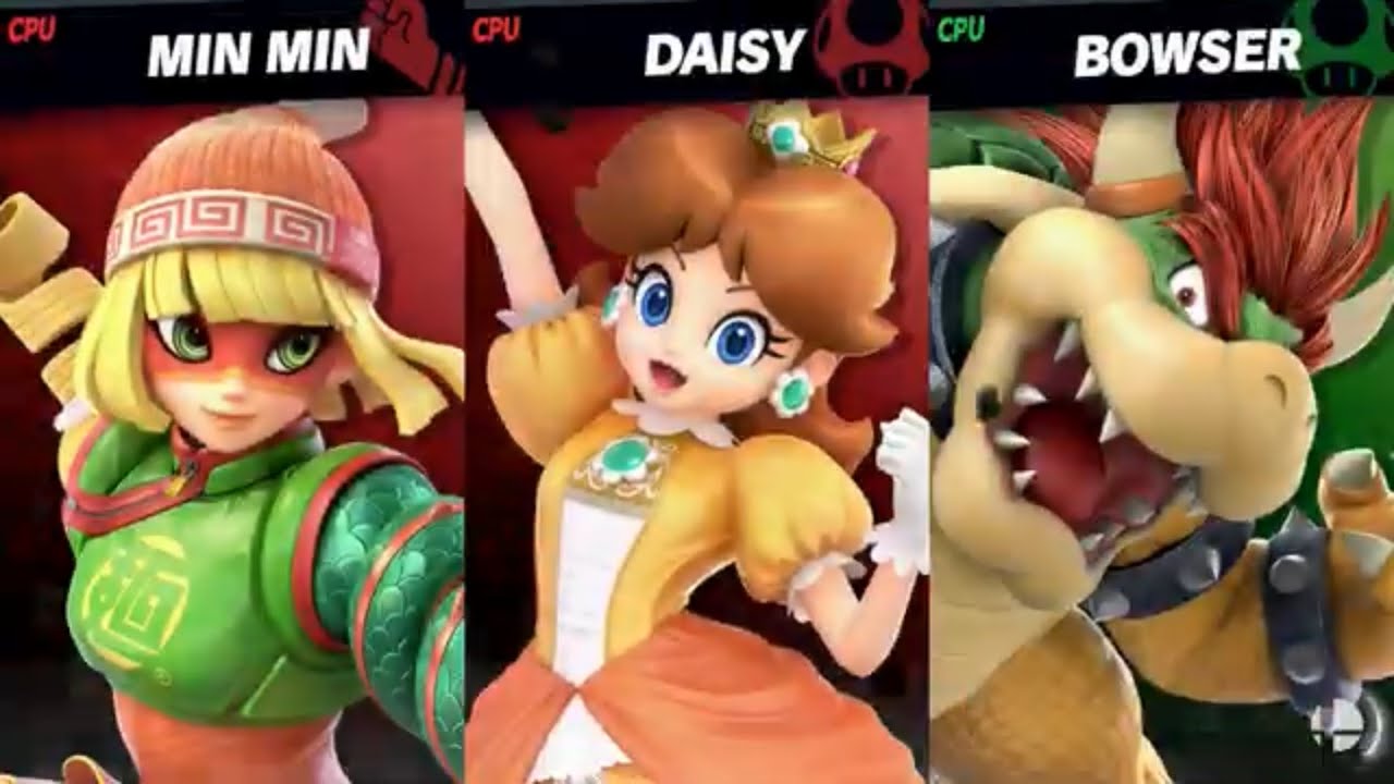 Super Smash Bros. Ultimate - Min Min and Daisy vs Bowser
