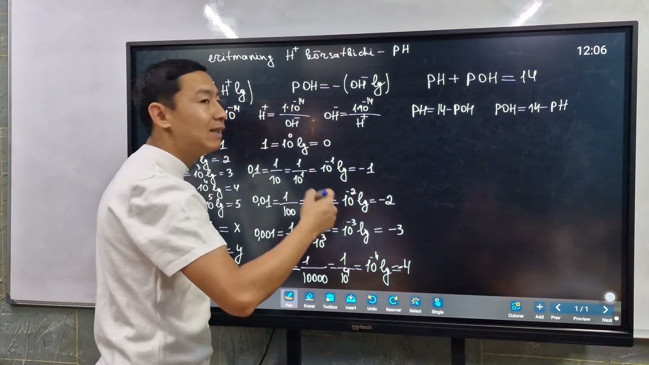 86-Dars Eritmaning pH va pOH ko'rsatgichi Vodorod ko'rsatgichi pH.  1 qism