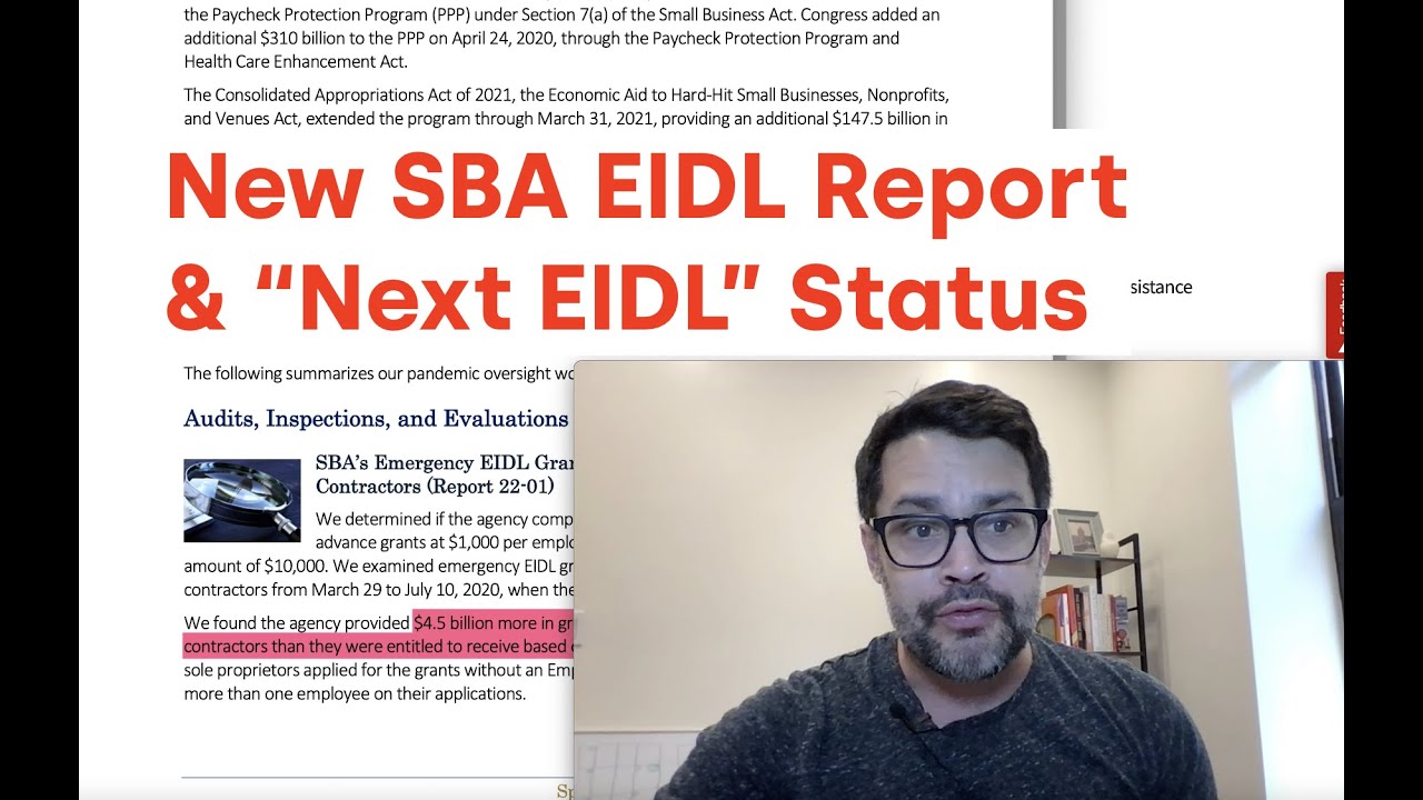 New SBA EIDL Report & 