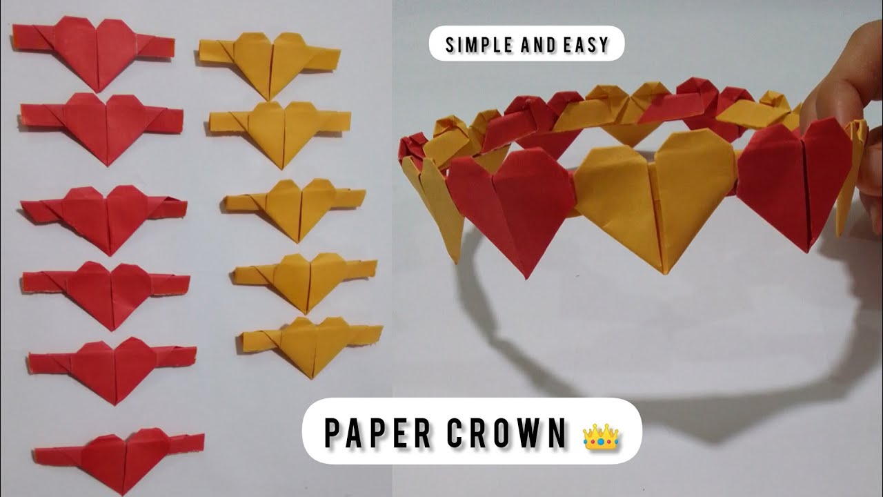 How to Make a Paper Crown with One A4 Paper | DIY Paper Heart Crown |Simple and Easy | Paper Crown