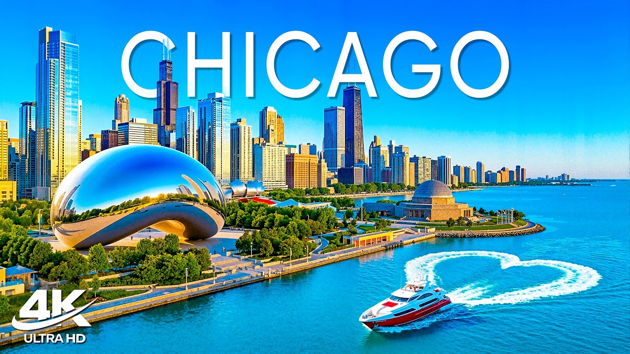 [4K] Chicago us Cloud Gate, Millennium Park & City Skyline