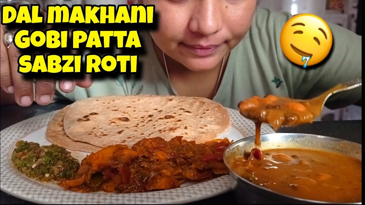 EATING GOBI PATTA, DAL, ROTI, CHUTANEY @MaddyEats 