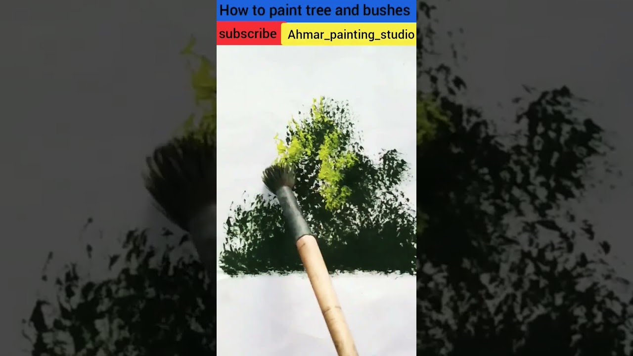 How to paint tree and bushes. #painting #drawing #art #artist #shorts #shortfeeds #youtubeshorts