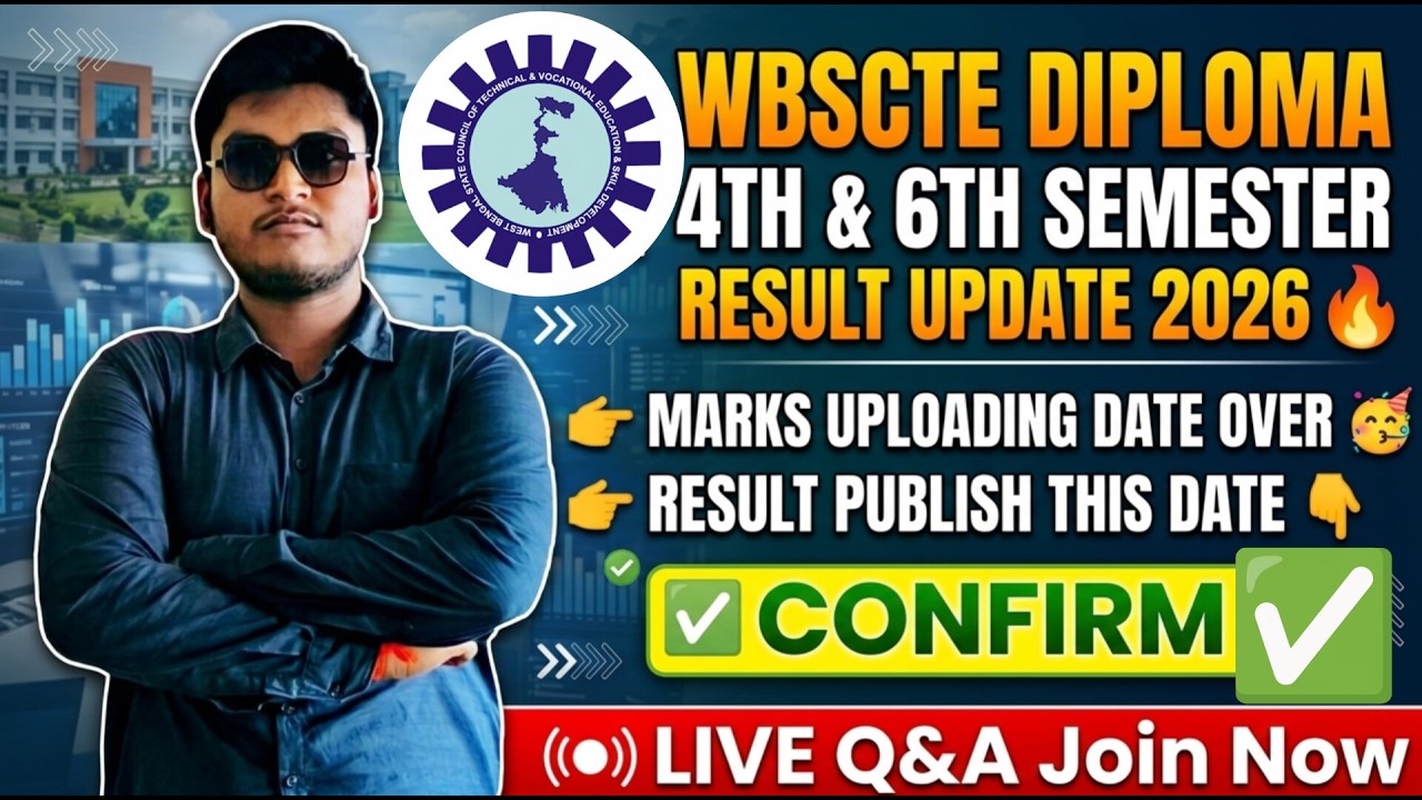 WBSCTE DIPLOMA 4TH/6TH SEMESTER RESULT OUT DATE 2026 | WBSCTE DIPLOMA 4TH/6TH SEM RESULT UPDATE 2026