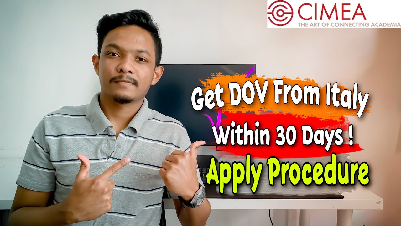 মাত্র ৩০ দিনে DOV ! | How to get DOV from Italy within 30 days | CIMEA Apply Full Procedure (Bangla)