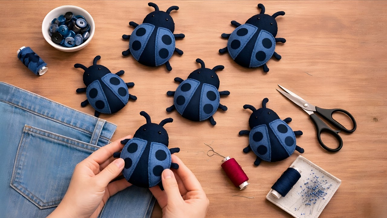 DIY Denim Bugs  Easy Sewing Project for Beginners 🐞😍