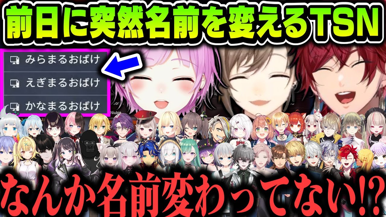 【複数視点/V最協】前日に突然名前を変えるTSN（別チームの反応まとめ）【はなまるおばけ/叶/ローレン・イロアス/夕陽リリ/にじさんじ切り抜き/V最協/APEX】