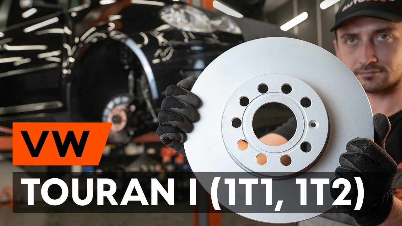 Hvordan udskiftes bremseskiver foran on VW TOURAN 1 (1T1, 1T2) [UNDERVISNINGSLEKTIONER AUTODOC]