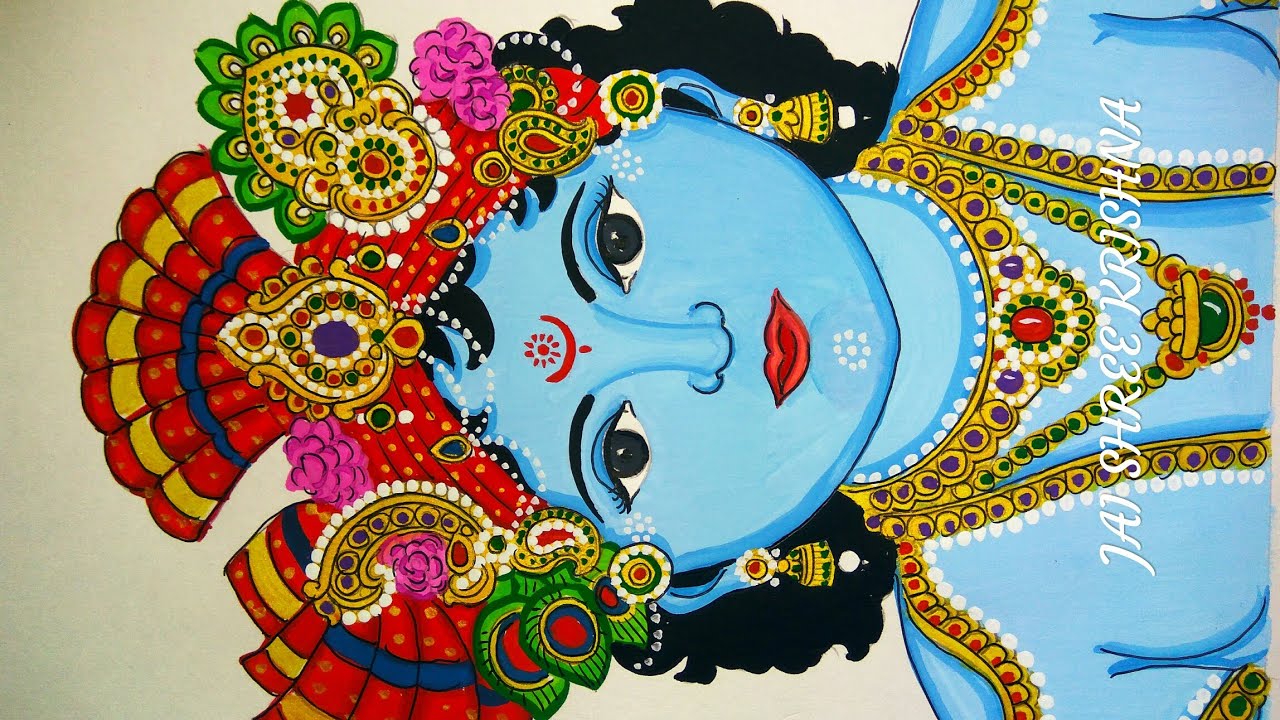Janmashtami special Beautiful drawing and painting of Krishna
