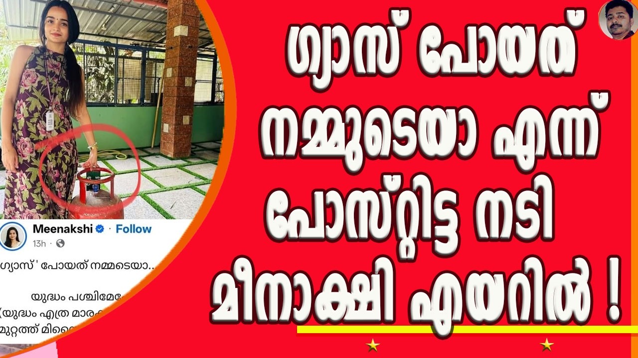 നിറച്ച ഗ്യാസ് കുറ്റിയുമായി ഗ്യാസ് ക്ഷാമമുണ്ടെന്ന് തരത്തിൽ പോസ്റ്റിട്ട മീനാക്ഷിക്ക് രൂക്ഷ വിമർശനം !