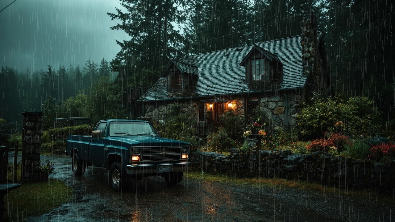 🔴Beautiful Rural Stone House on Rainy Day Vibes | Soothing Rain Sounds for Relax, Sleep, ASMR