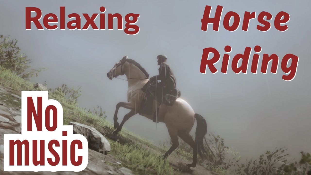 Riding in the Rain | Relaxing Horse Ride | Red dead Redemption Cinematic Horse Ride ASMR