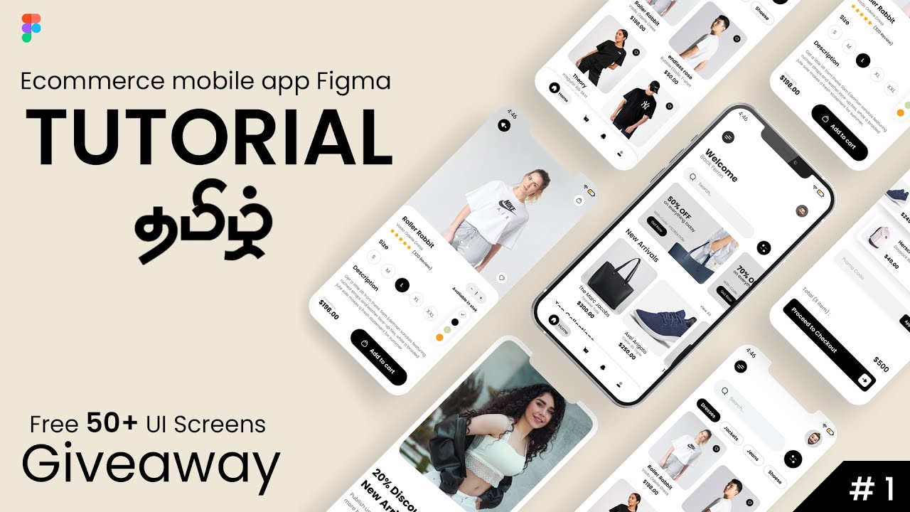 How to Design a Ecommerce Mobile App in Figma  | Part 1 | UI/UX Design Tutorial | Fs creation