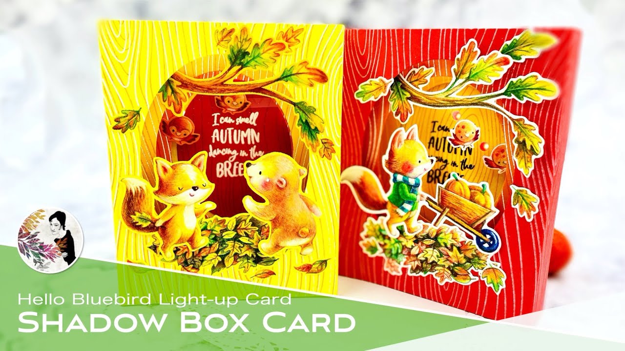Shadow Box Card/Hello Bluebird Light-up Card/불이 켜지는 팝업카드 만들기/종이회로카드