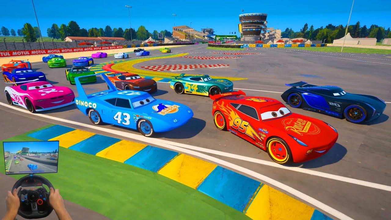 Race Le Mans Circuit The King VS Crazy Cars 3 Next Gen & Friends McQueen Cruz Ramirez Jackson Storm