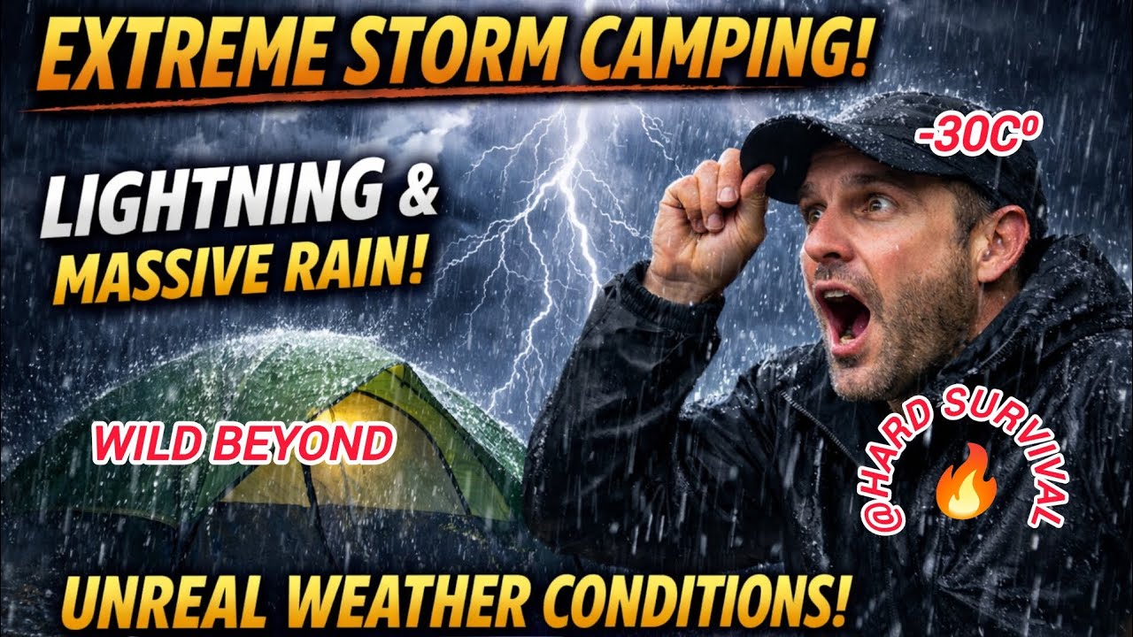 Solo camping in thunderstorm rain hard survival #beautiful #campping#survival #fypシ゚viral#shortvideo