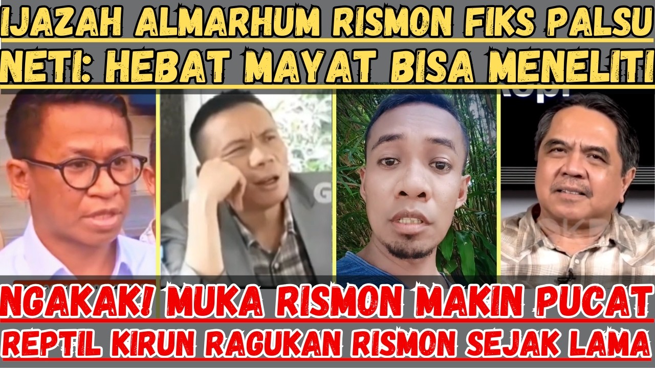Ijazah Almarhum Rismon Fiks Palsu! Neti: Hebat Mayat Bisa Meneliti | Ngakak! Muka Rismon Makin Pucat